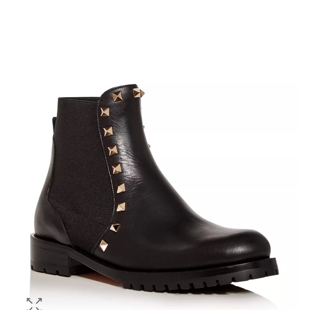 Valentino Rockstud Accents Leather Combat Boots
Women's 41 1/2  black leather